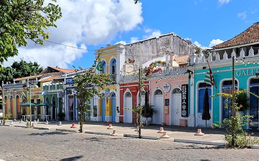 Cenário costeiro de Canavieiras na Bahia